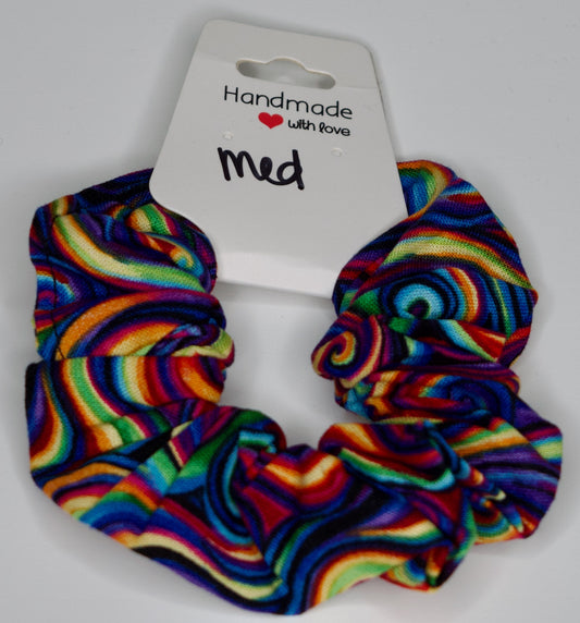 Medium Rainbow Swirls Scrunchie