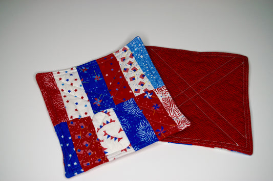 Patriotic and Red Lattice Potholders