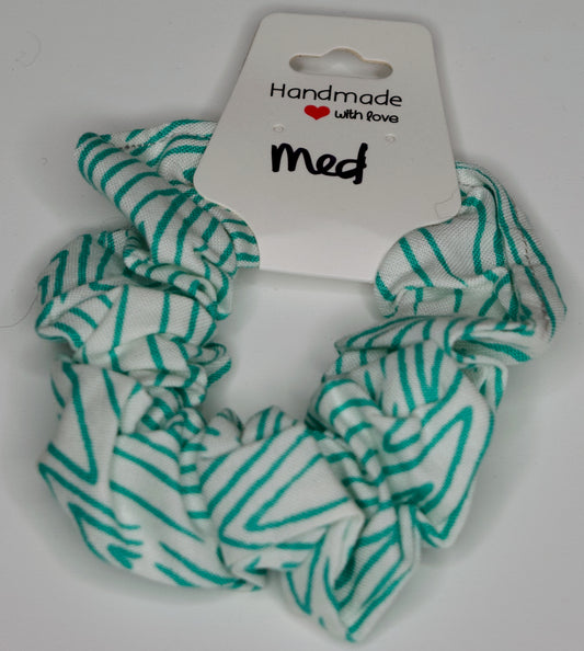 Medium Aqua Stripes Scrunchie