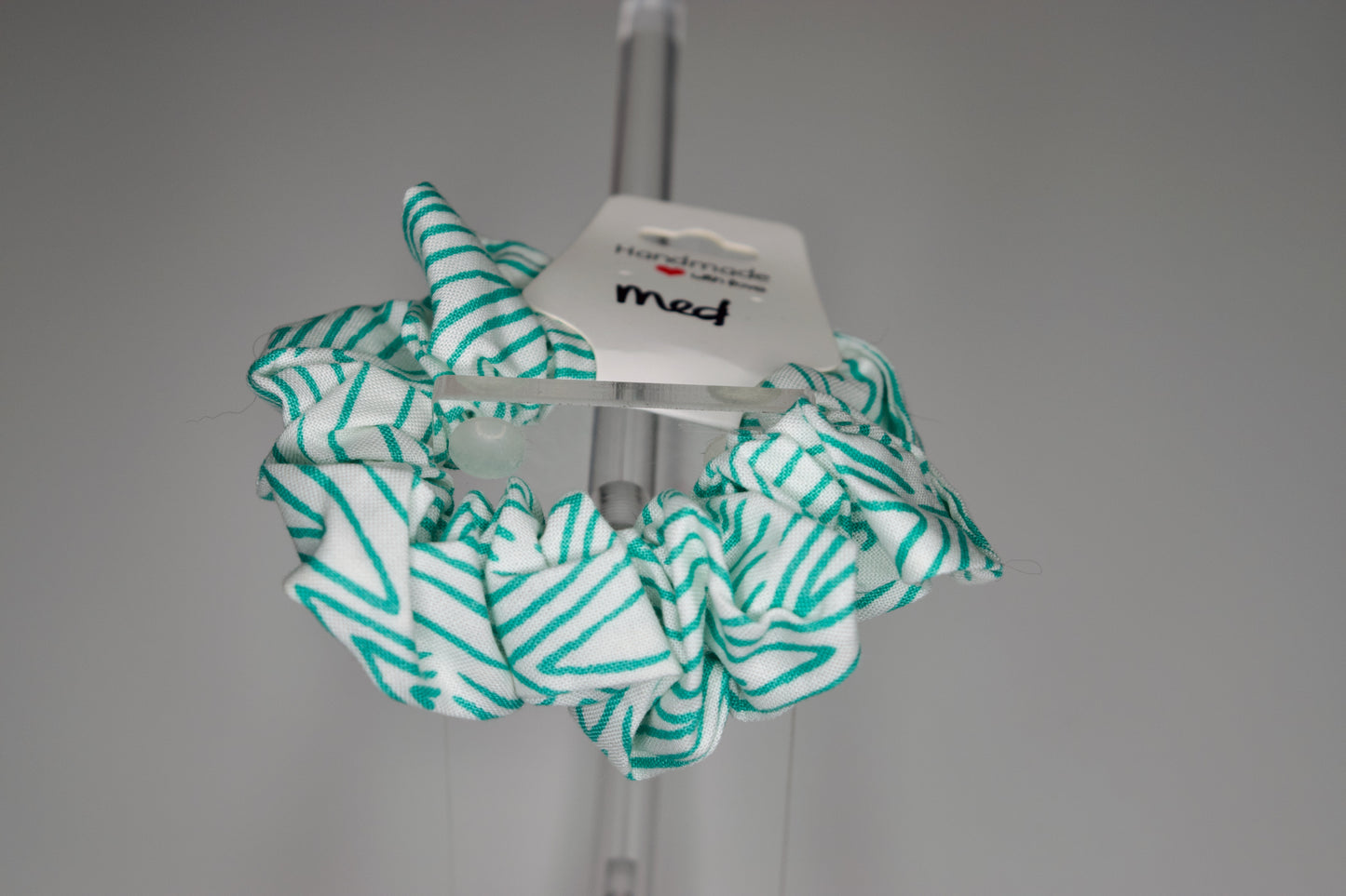 Medium Aqua Stripes Scrunchie