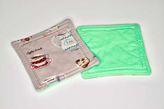 Tea Time and Mint Mini Hot Pads