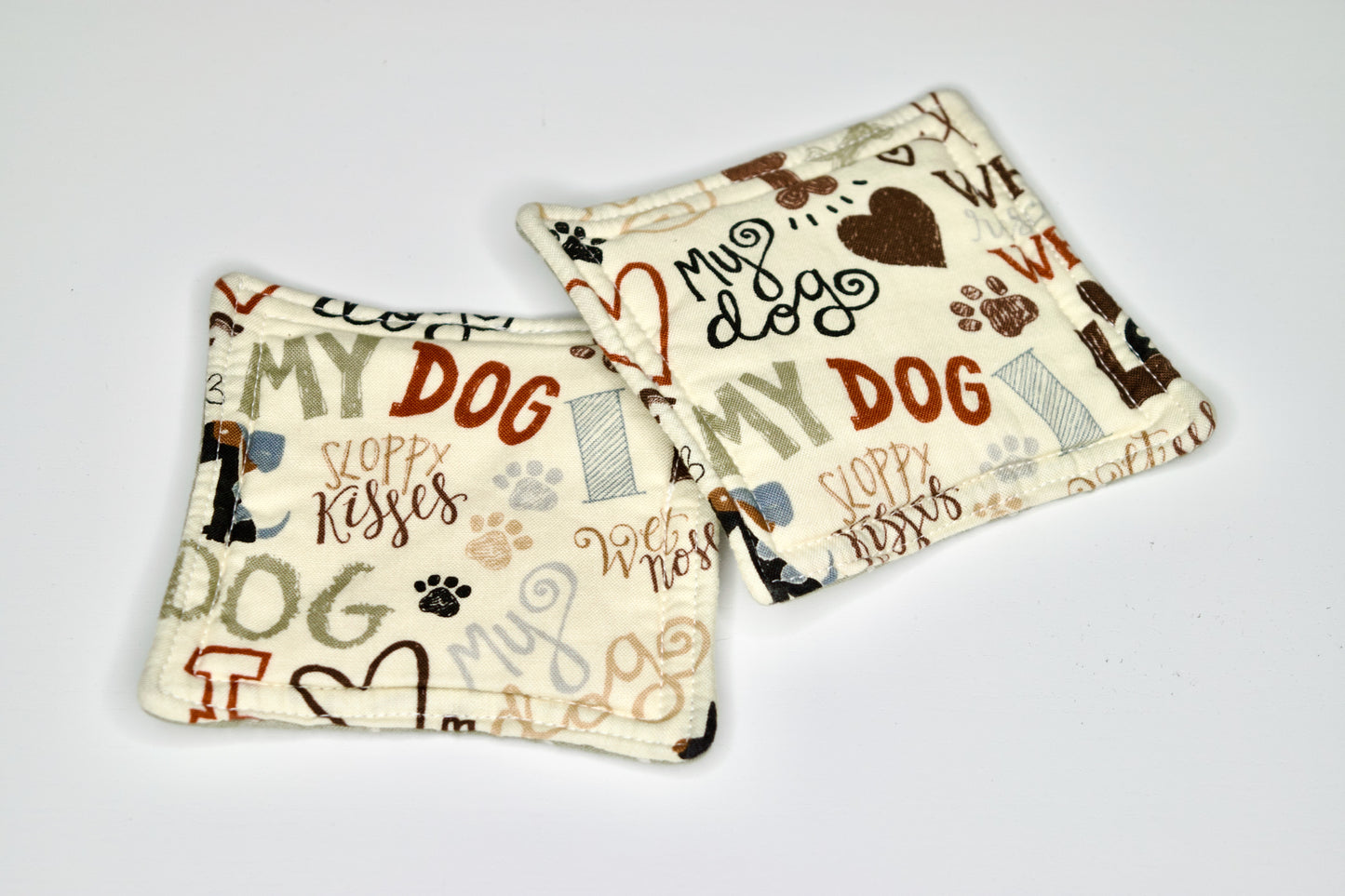 I Love My Dog  and Sage Dots Mini Hot Pads