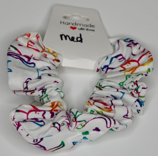 Medium Rainbow Cats Scrunchie