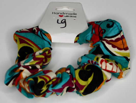 Large Retro Flowers Scrunchie