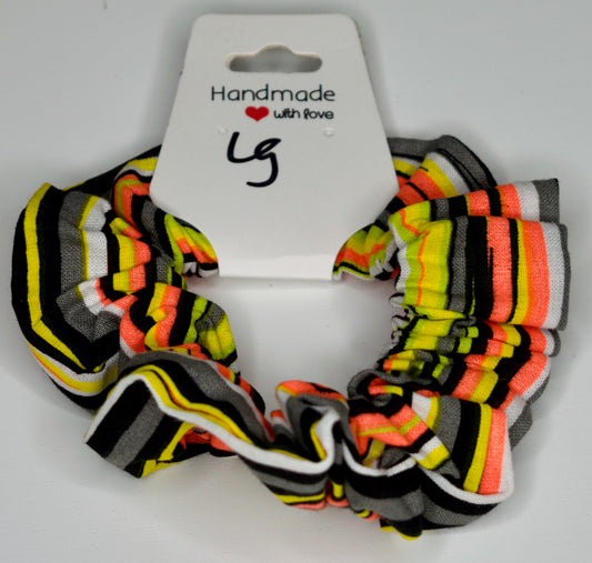 Large Orange and Yellow Stripes Scrunchie