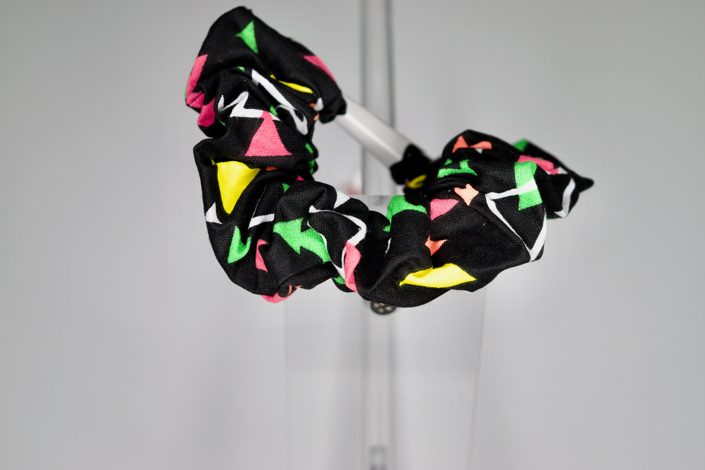 Large Neon Triangles Scrunchie