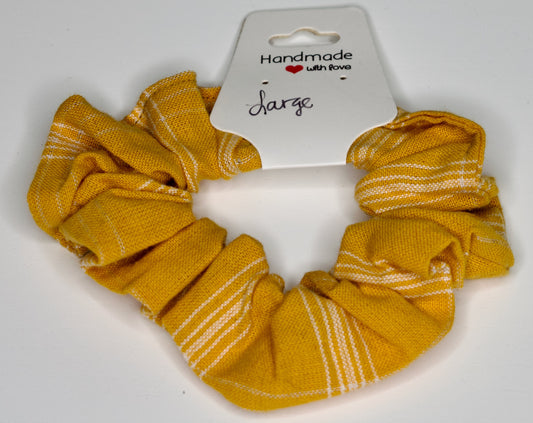 Large Gold Plaid Scrunchie