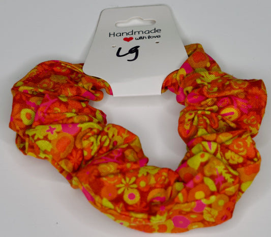 Large Tropical Flowers Scrunchie