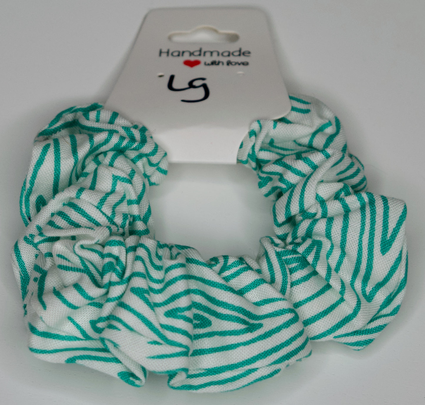 Large Aqua Stripes Scrunchie
