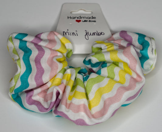 Mini Jumbo Pastel Stripes Scrunchie