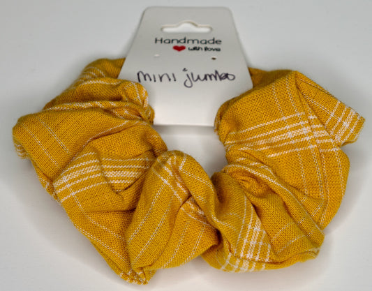 Mini Jumbo Gold Plaid Scrunchie