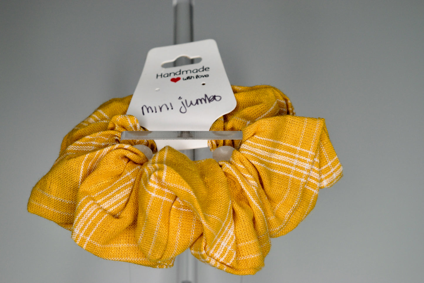 Mini Jumbo Gold Plaid Scrunchie