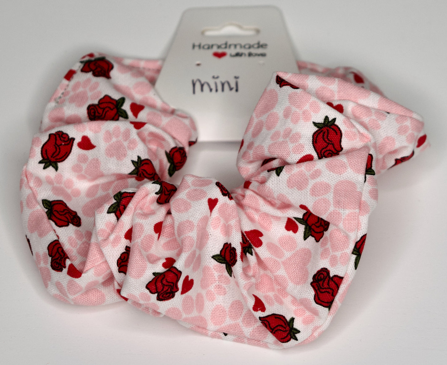 Mini Jumbo Paws and Roses Scrunchie