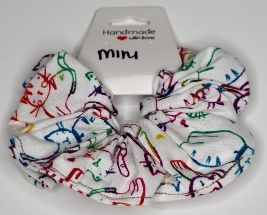 Mini Jumbo Rainbow Cats Scrunchie