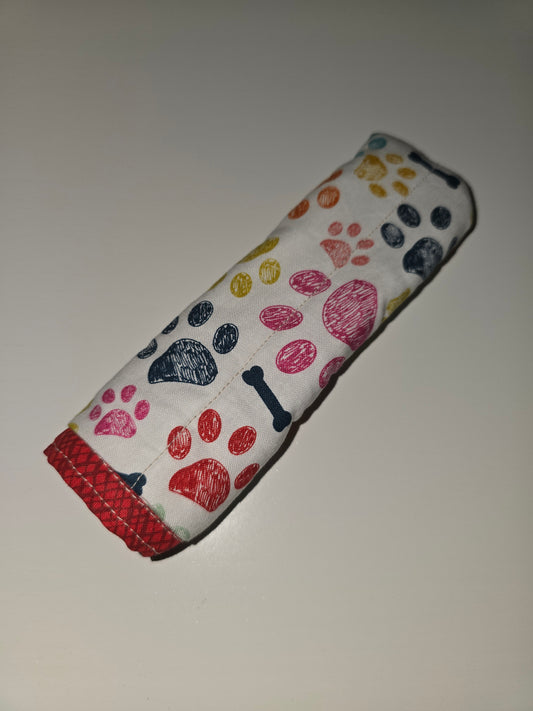 Rainbow Paws / Red Lattice Skillet Handle Holder