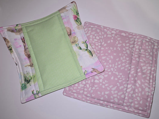 Alpacas and Pink with White Dots Potholders
