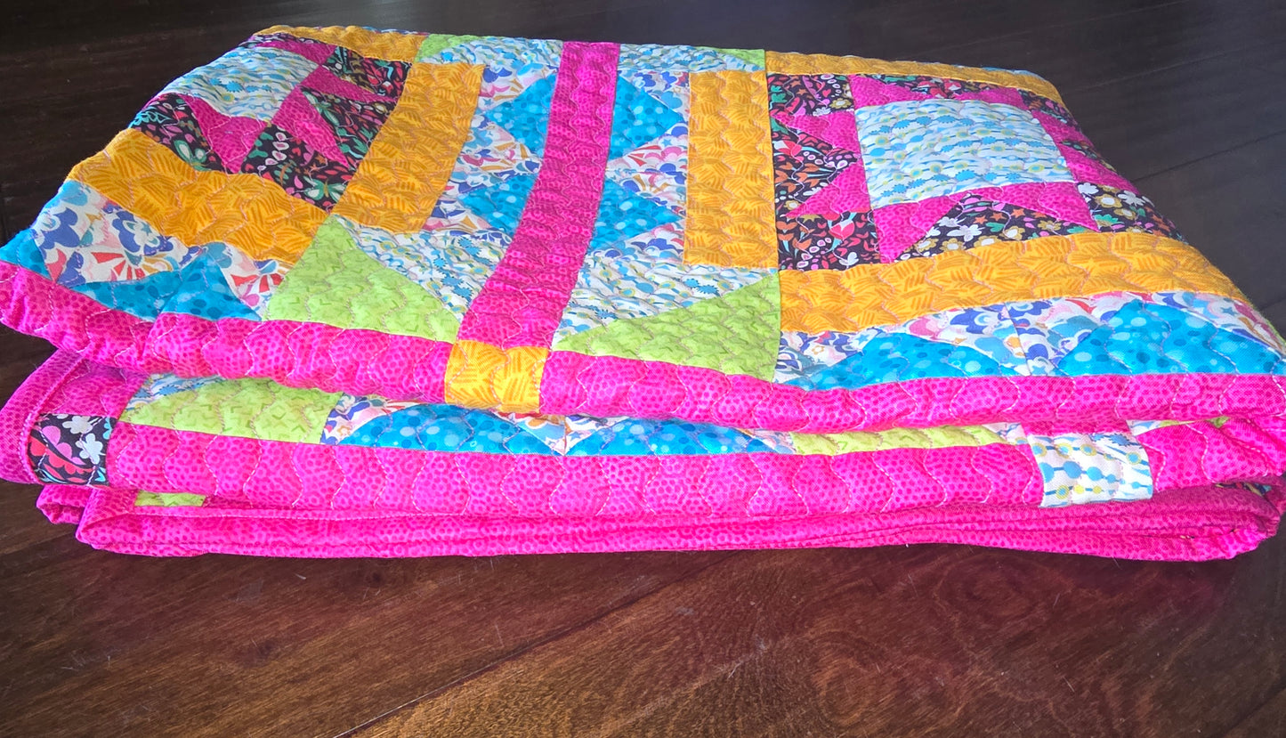 Colorful Throw Size Quilt