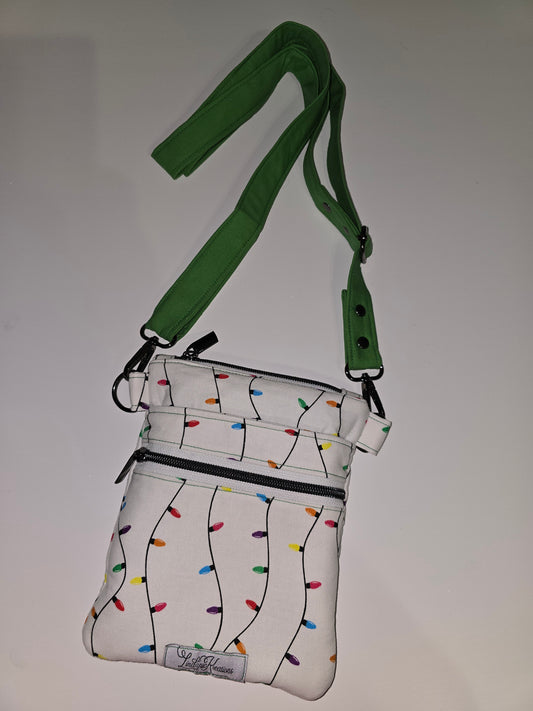 Christmas Lights / Green Crossbody Bag