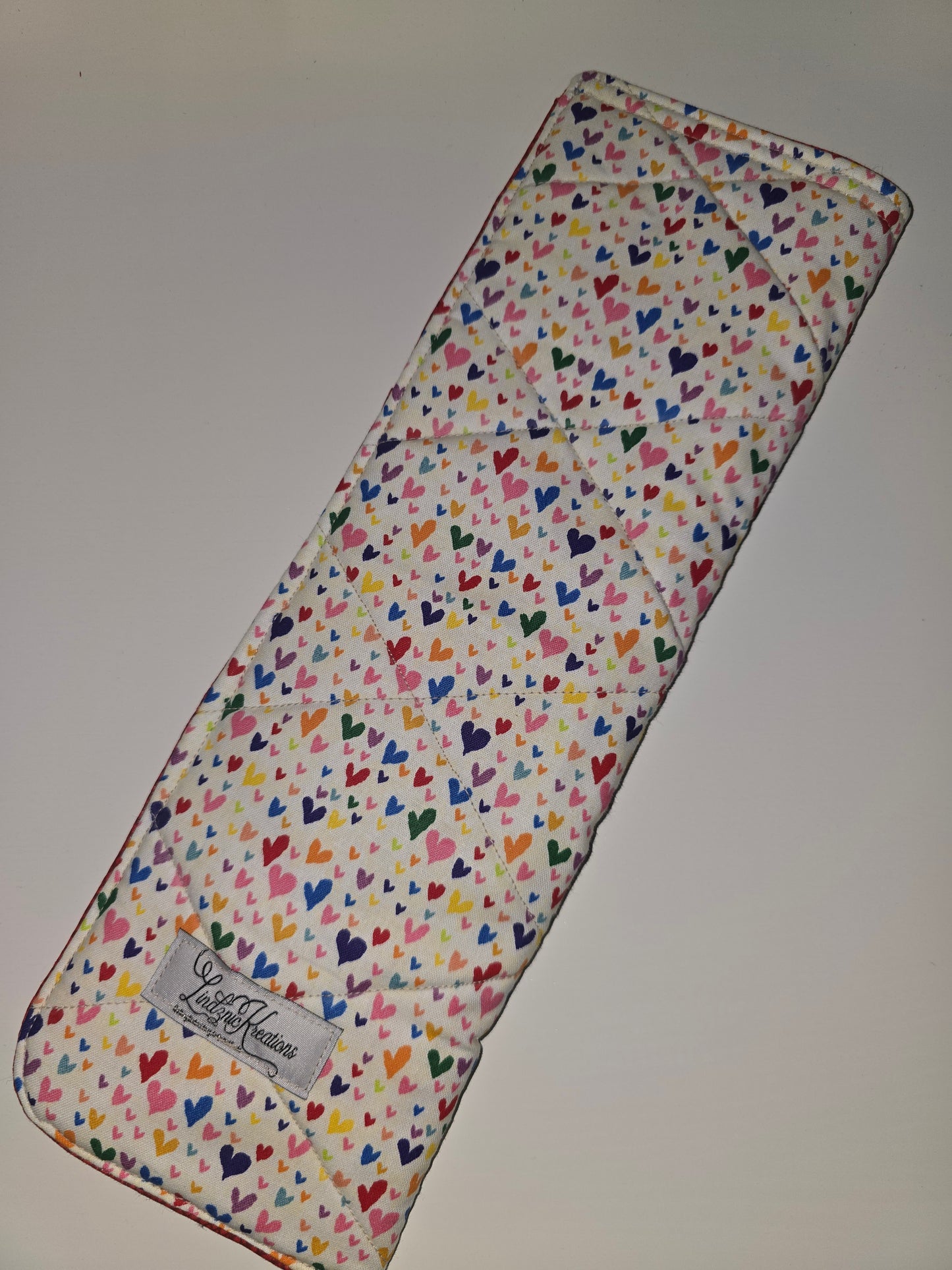 Rainbow Hearts / Red Lattice Hair Tool Case