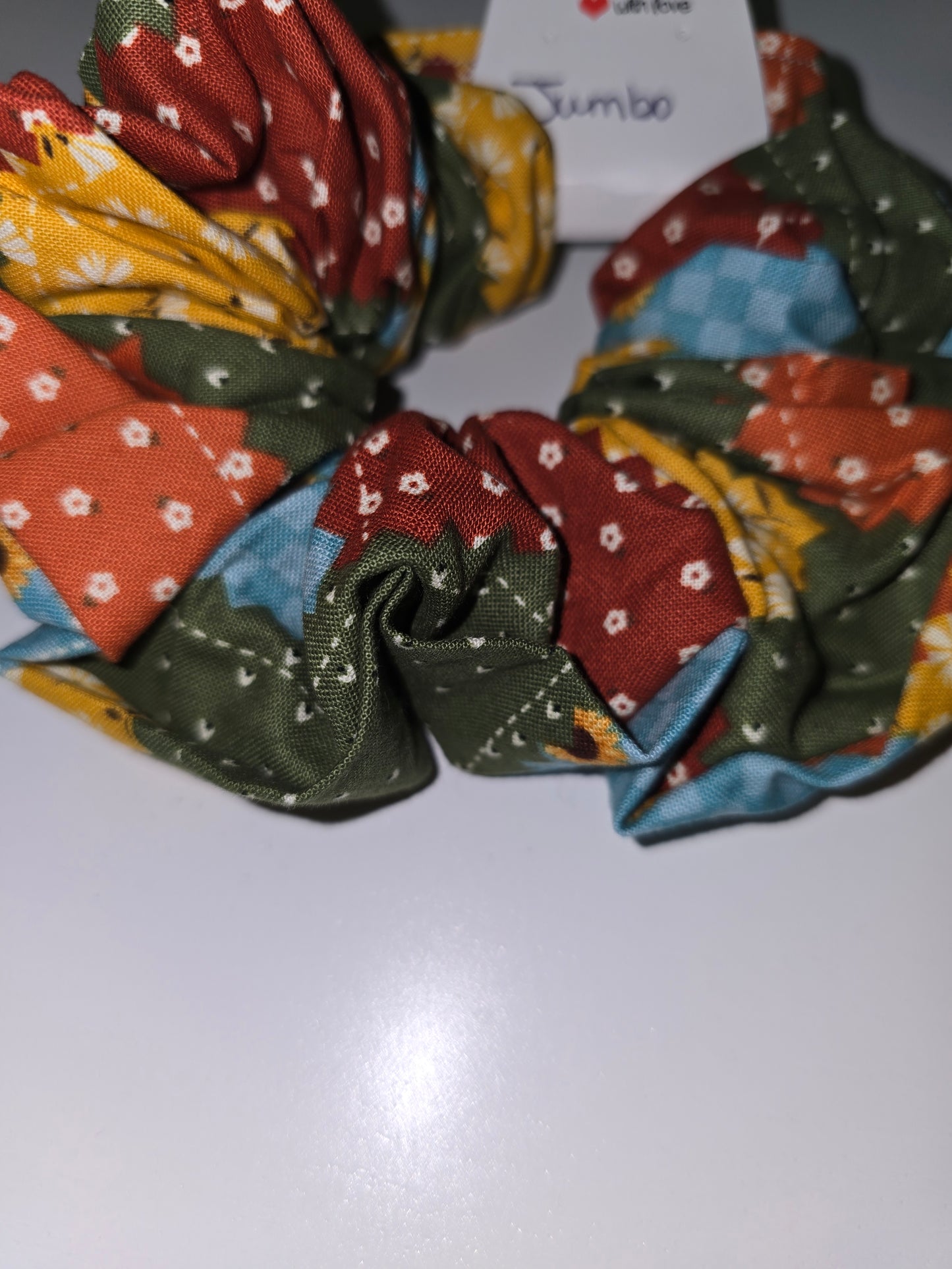 Jumbo Patchwork Sunflowers Scrunchie