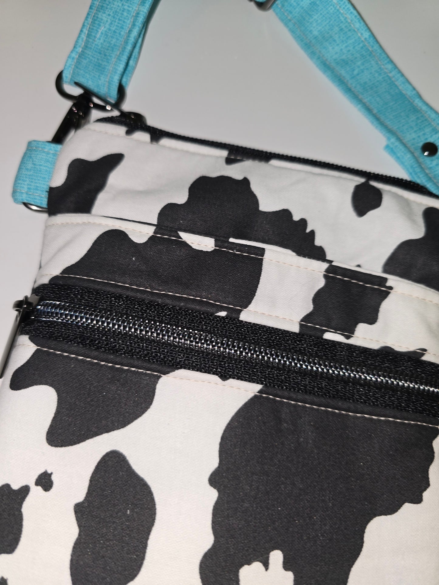 Cow Print / Blue Crossbody Bag