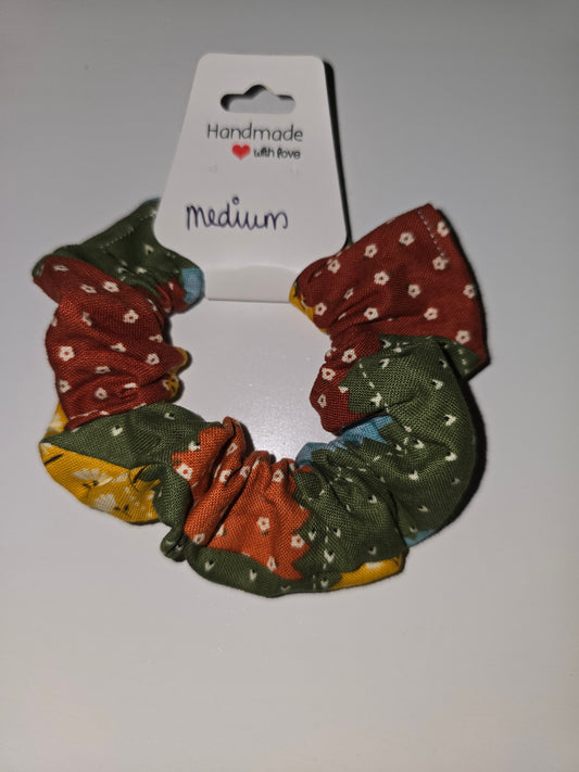 Medium Patchwork Sunflowers Scrunchie