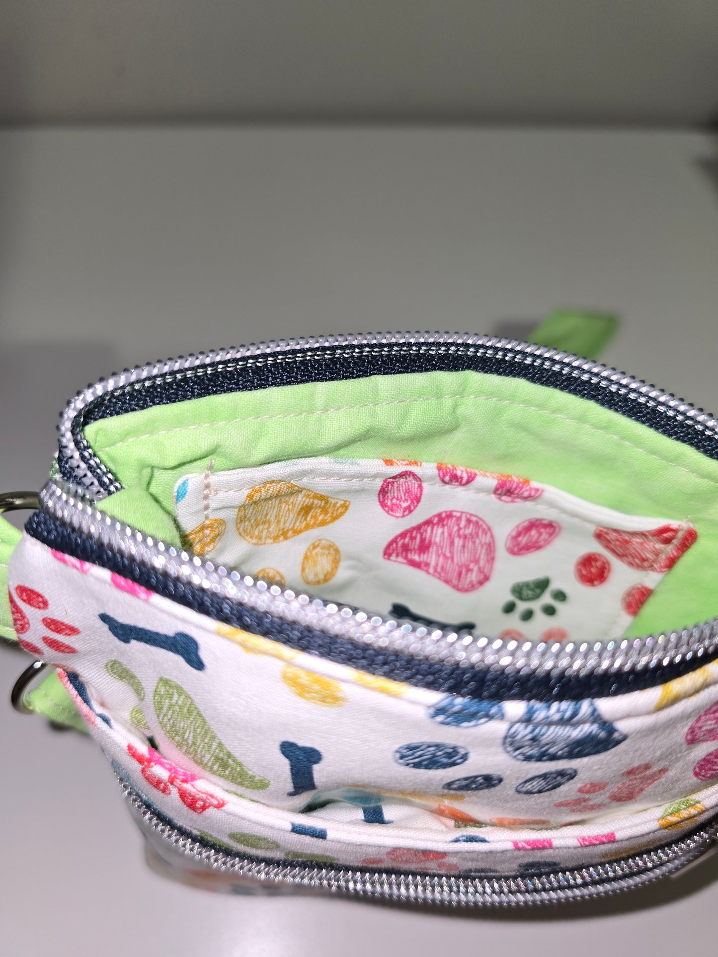 Rainbow Paws / Mint Crossbody Bag