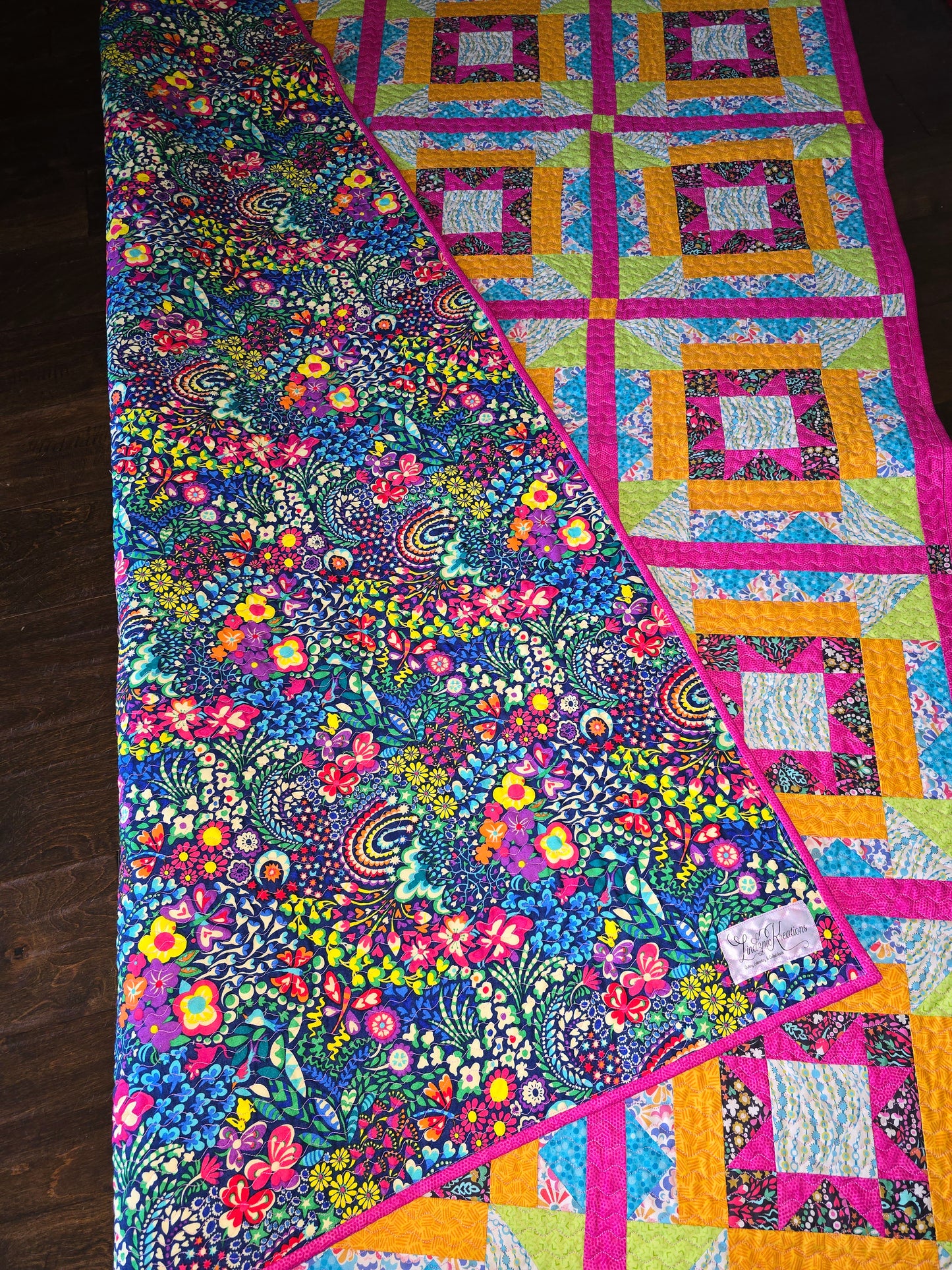 Colorful Throw Size Quilt