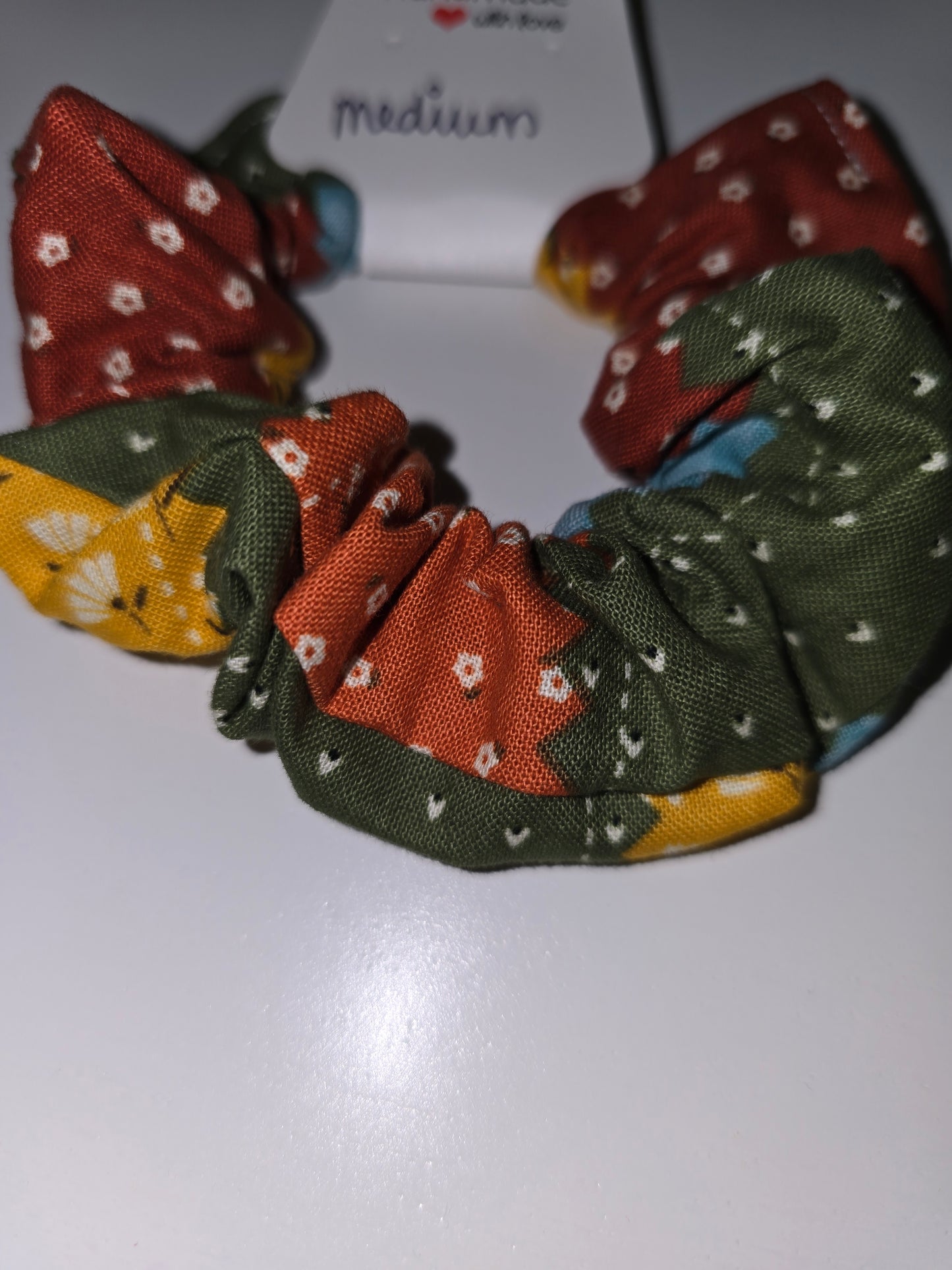 Medium Patchwork Sunflowers Scrunchie