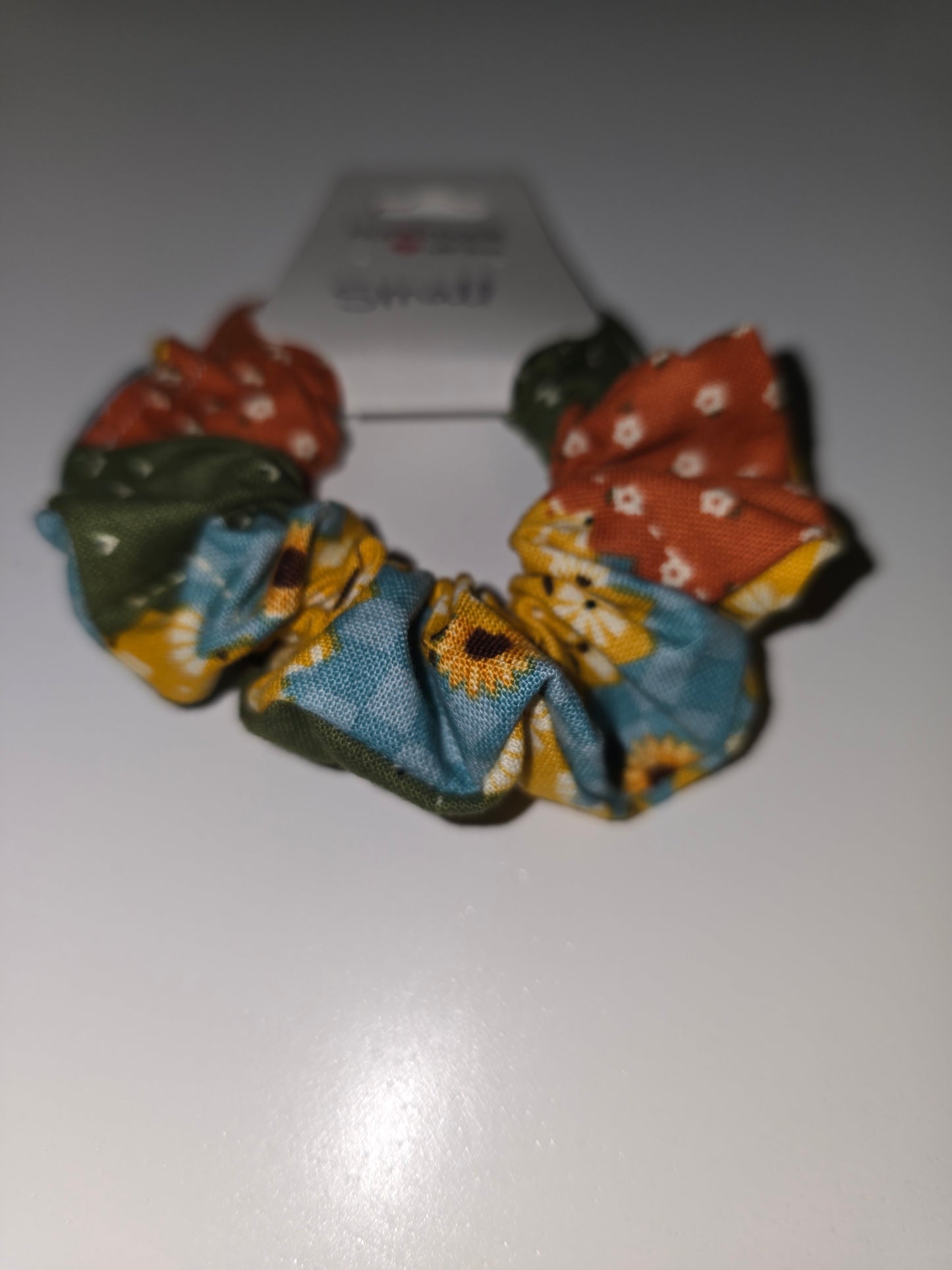 Small Patchwork Sunflowers Scrunchie