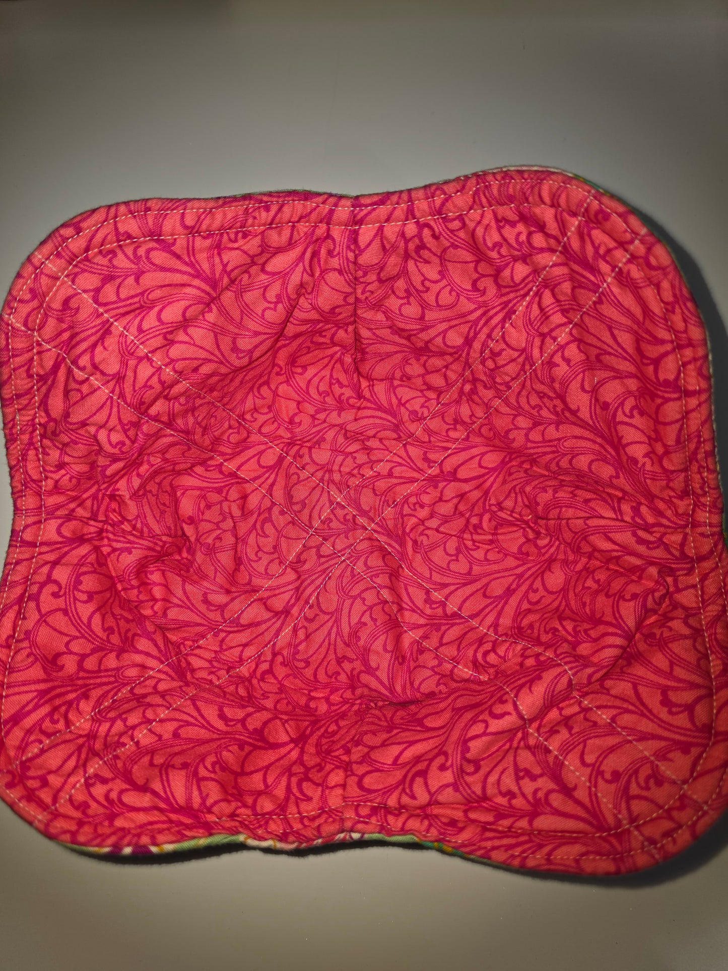 Mint Flowers / Pink Large Bowl Cozy
