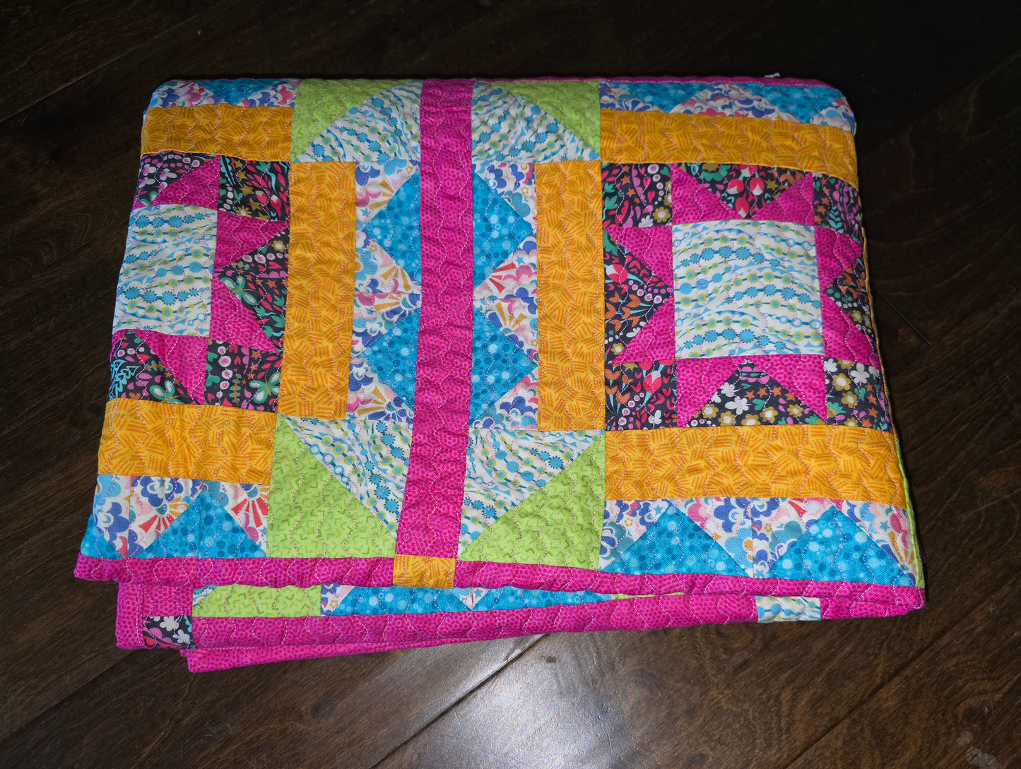 Colorful Throw Size Quilt