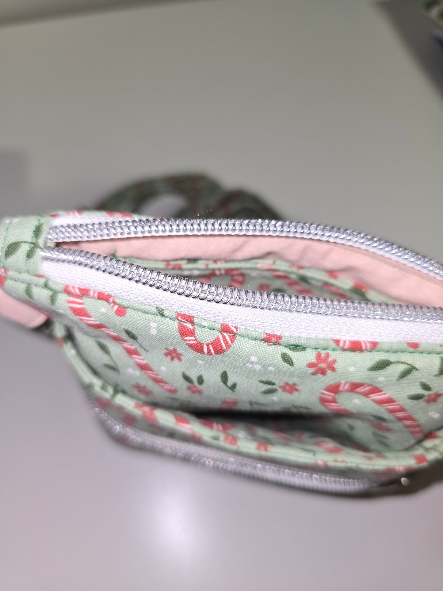 Candycanes / Blush Crossbody Bag