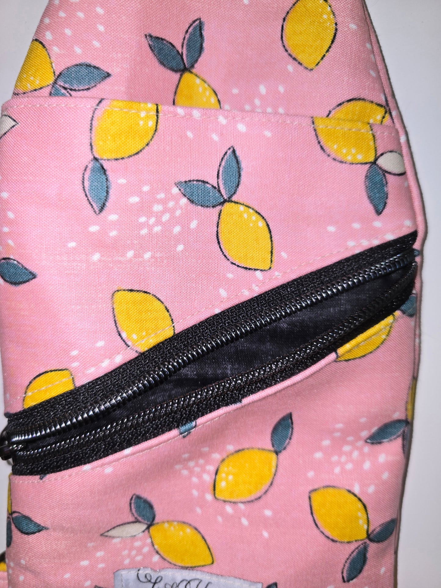 Pink Lemonade/ Black Crossbody Sling