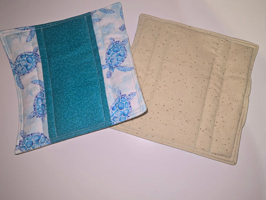 Sea Turtles and Tan and Brown Dots Potholders