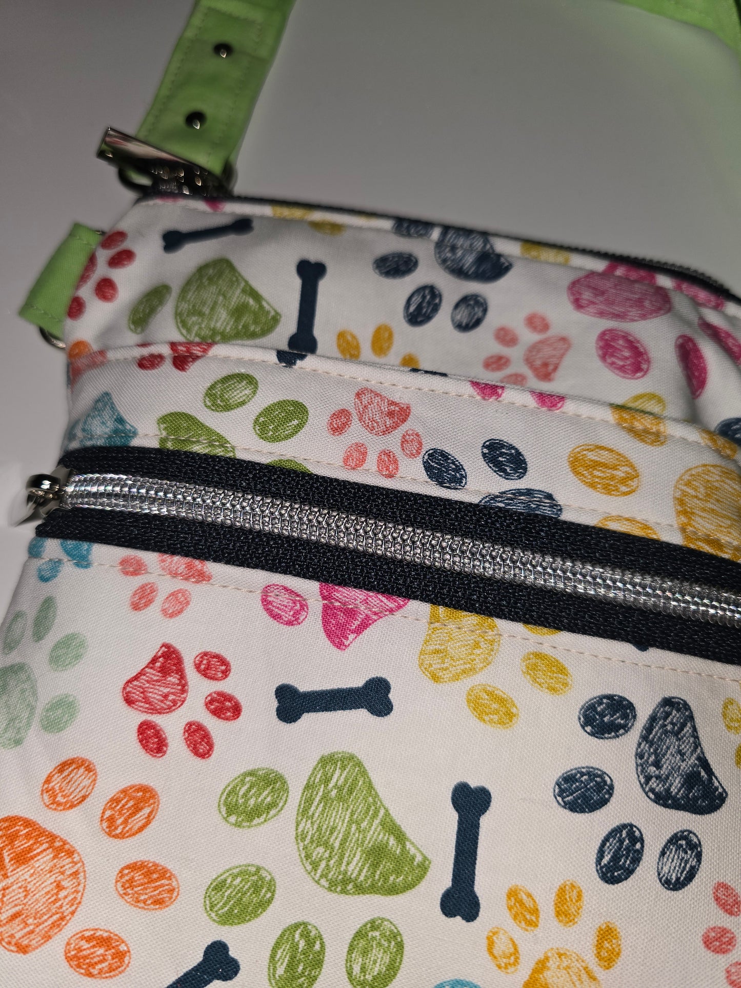 Rainbow Paws / Mint Crossbody Bag