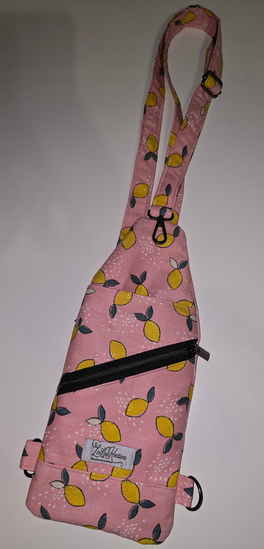 Pink Lemonade/ Black Crossbody Sling