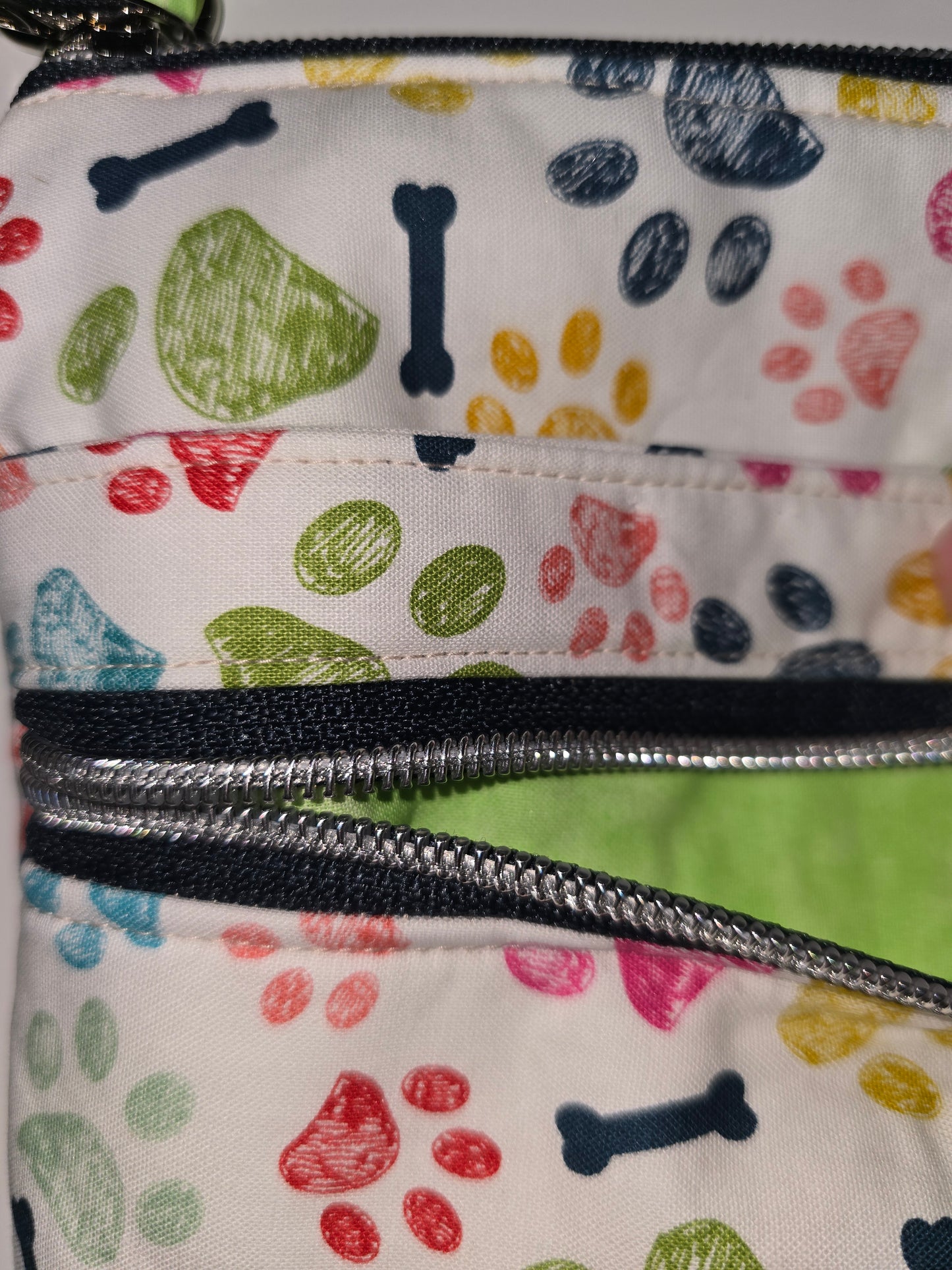 Rainbow Paws / Mint Crossbody Bag