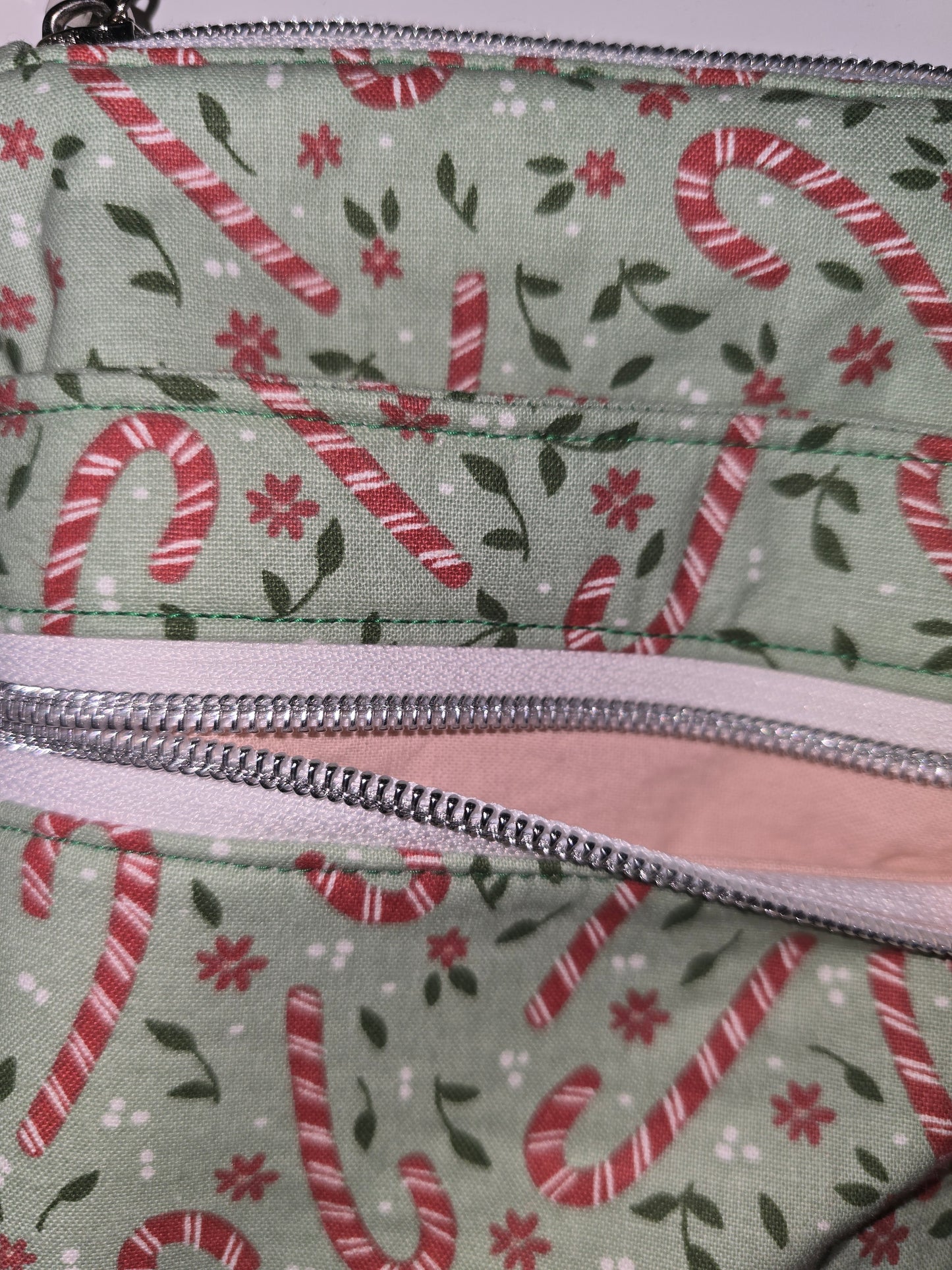 Candycanes / Blush Crossbody Bag