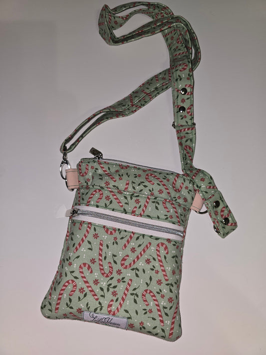 Candycanes / Blush Crossbody Bag