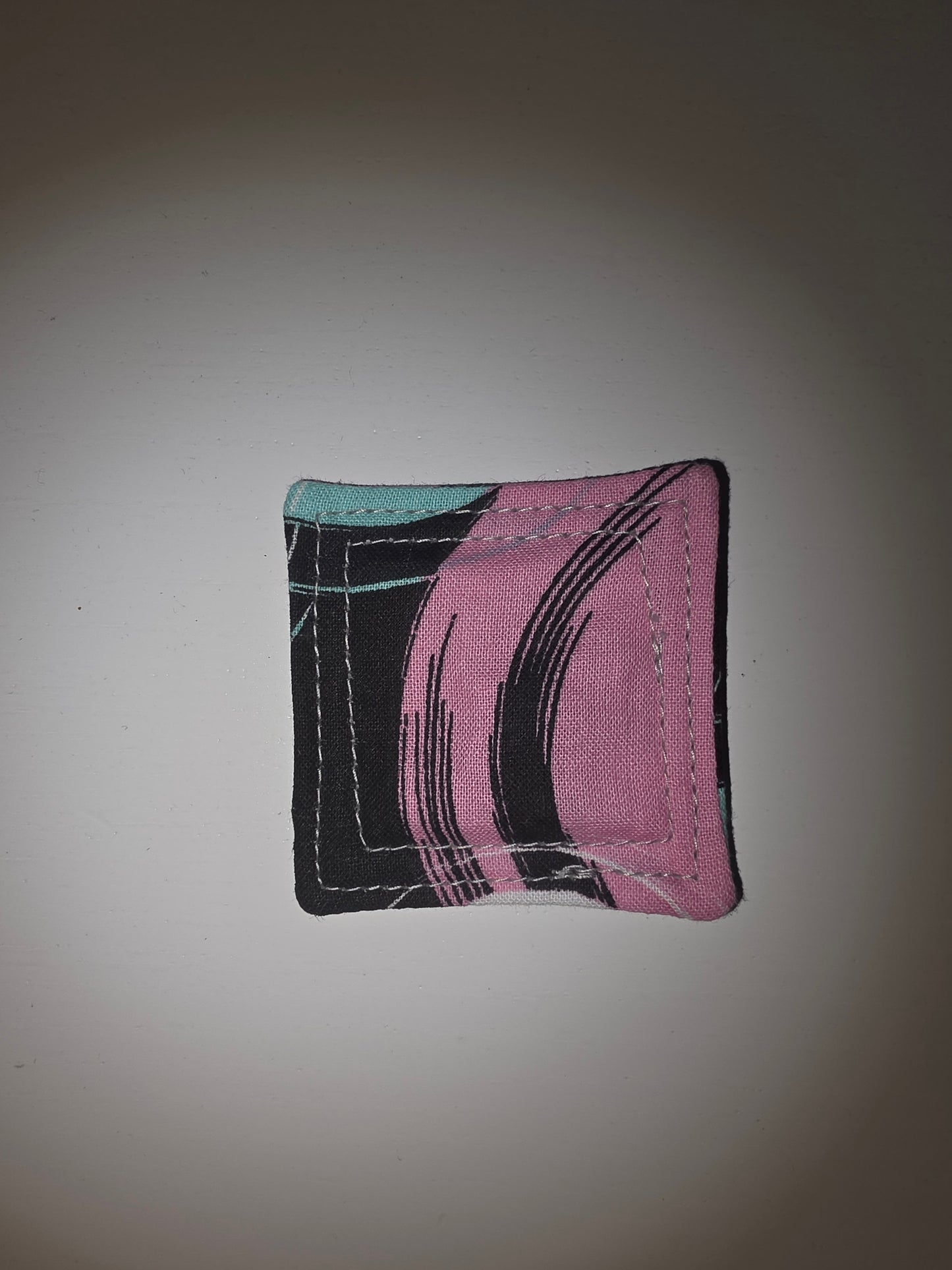 Pink, Black, and Aqua Circles Pocket Prayer Quilt
