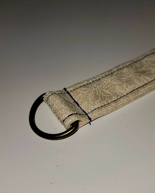 Cream Floral Wristlet Keychain