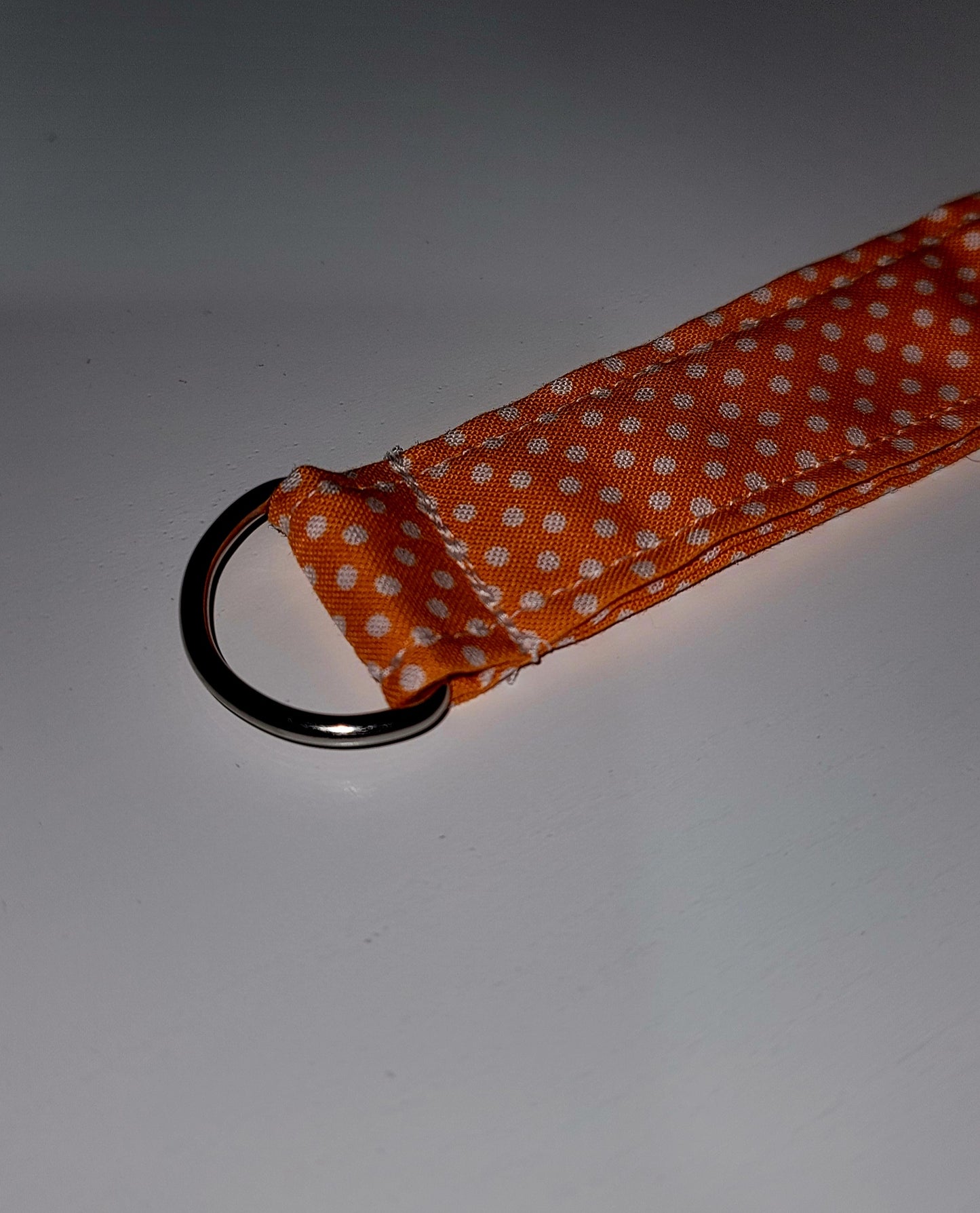Orange Polka Dot Wristlet Keychain