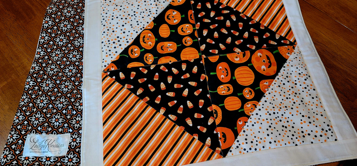 Reversible Diamond Halloween / Fall Table Runner